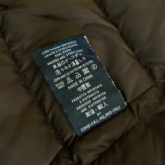 Add Dark Gray Quilted Down Puffer Jacket Coat Snap Closure - Picture 11 of 11